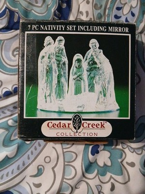 Cedar Creek Collection Nativity Scene Set Of 6 With Mirror In Box Missing 1
