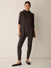 Eileen Fisher Cozy Brushed Terry Hug High-Waisted Leggings, Color: Coffee