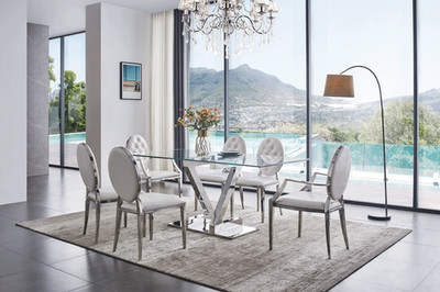 ESF Zig Zag Dining Room Set with Buffet, 7 pieces