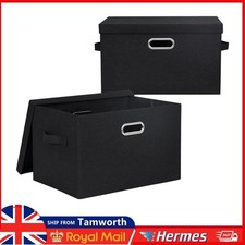 40L Storage Box with Lid Heavy Duty Clothes Foldable Wardrobe Organizer Tidy Toy