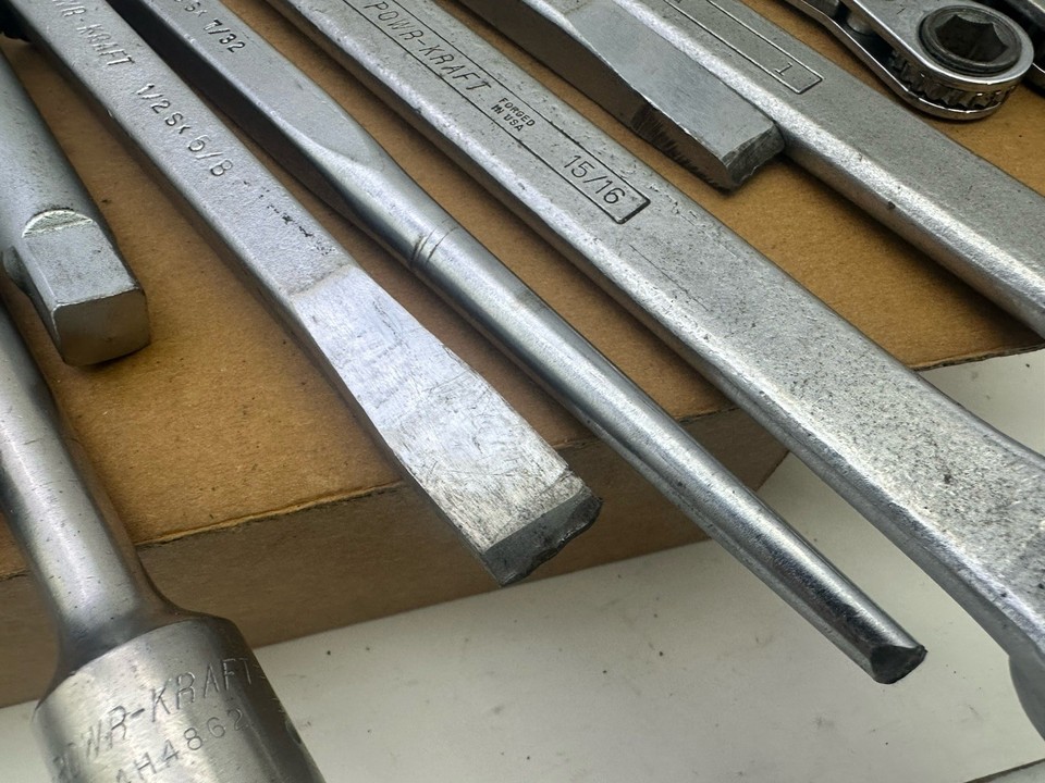 Powr-Kraft 29pc Mix Lot Ratcheting Box End Wrench Combination + Punch ...