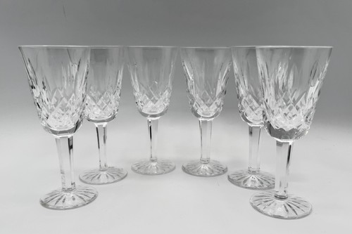 Six (6) WATERFORD Crystal Lismore Claret Red Wine Glass Stem 5 7/8" high MINT