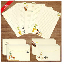 New 36 PCS Writing Paper And Envelopes Set Warm Cute Cat Themed Stationary Set
