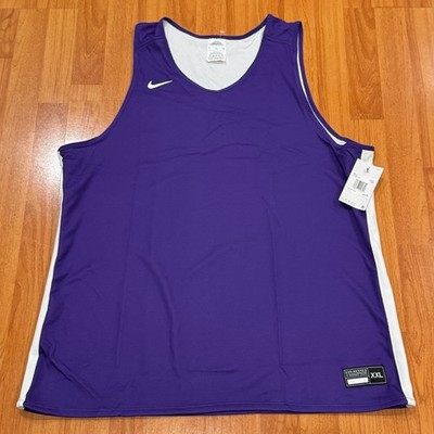Nike Kids Dri-FIT Practice Basketball Jersey (Reversible) Purple White L FN2362