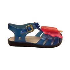 Mini Melissa Girl's Blue Adjustable Adhesive Strap Popsicle Jelly Sandals Sz 8