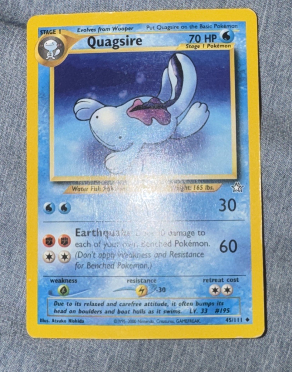 Pokemon Quagsire 45/111 - NM - Neo Genesis 2000 - Uncommon