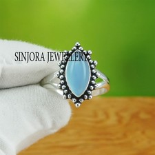 Chalcedony Gemstone 925 sterling silver Handmade Gift Ring US size 5 to 13