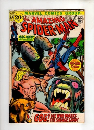 AMAZING SPIDER-MAN #103 1971 MARVEL VF 8.0 BRONZE AGE KAZAR ISSUE!
