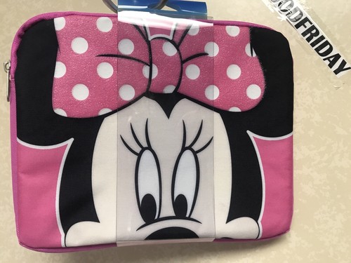 Disney Minnie Mouse Padded Media Case Cover Sleeve Zipper Pink 8"x10"x1" - Picture 2 of 4