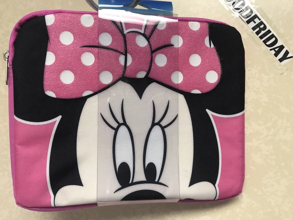 Disney Minnie Mouse Padded Media Case Cover Sleeve Zipper Pink 8"x10"x1" - Image 2 of 4