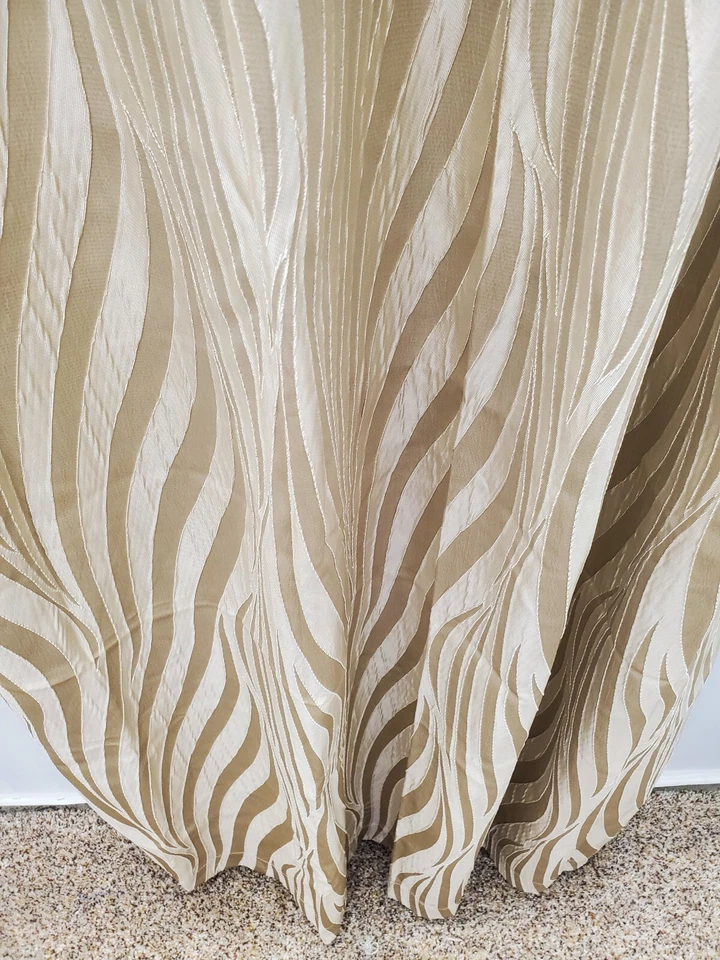 Par de paneles de ojal de diseño de cebra jacquard aplastado Senegal 104” Wx84” L sensación de selva Foto 4 de 4