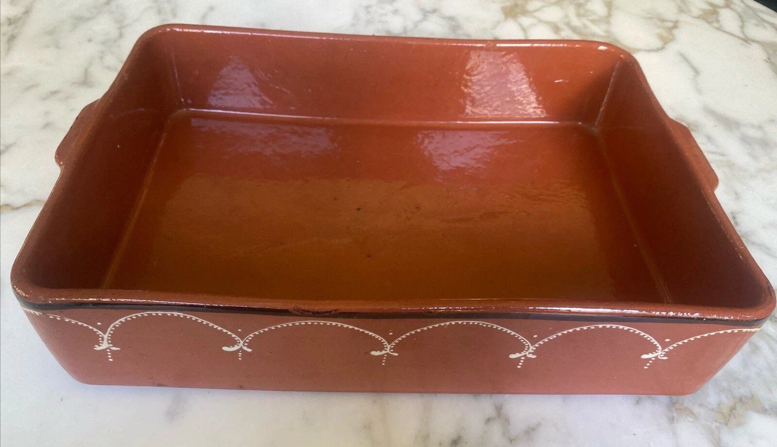 VTG Rustic Mexican Enchilada/Lasagne Clay Pottery Baking Pan 16"x11" Family Size