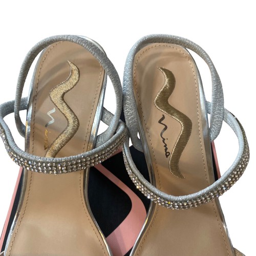 Womens Shoes NINA Ankle Strap Sequin Rhinestone Dress Party Glitter Size 6 M NEW - Picture 4 of 13