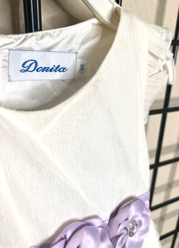 NWT NEW Donita Ivory/Lavender Sparkle Party Dress 5Y Flower Girl Pageant Gown - Picture 12 of 12