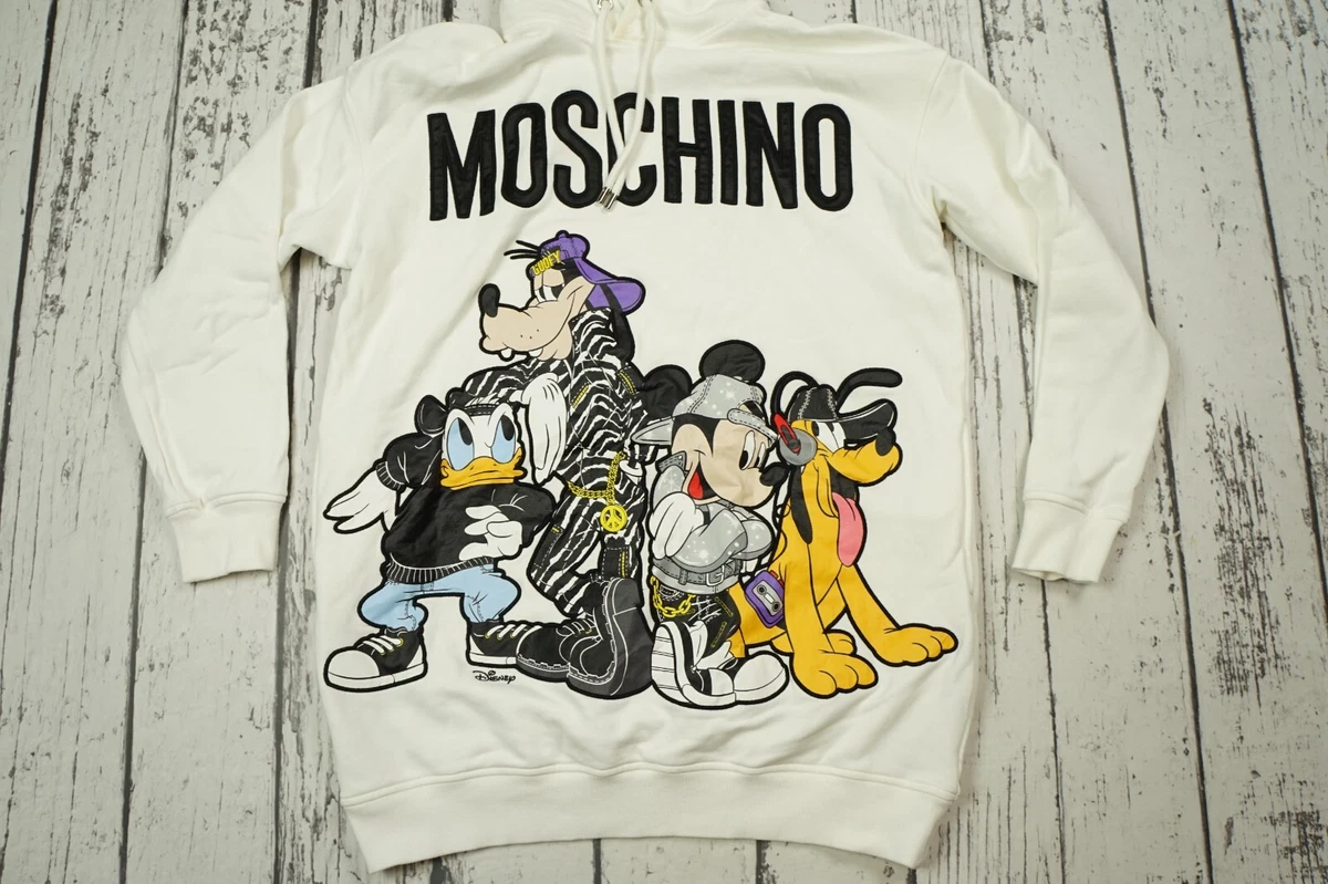 H&M Moschino Disney Collection S Hooded Dress / Long Hoodie White (3)