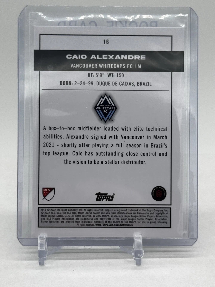 2022 Topps MLS Soccer Caio Alexandre Card 16 - Image 2 of 2