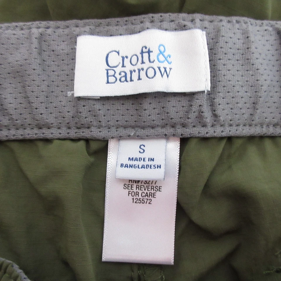 Pantalones Cortos Cinturón Carga Croft & Barrow Pequeños Verde Frente Plano Senderismo Exterior Bolsillos Foto 3 de 4