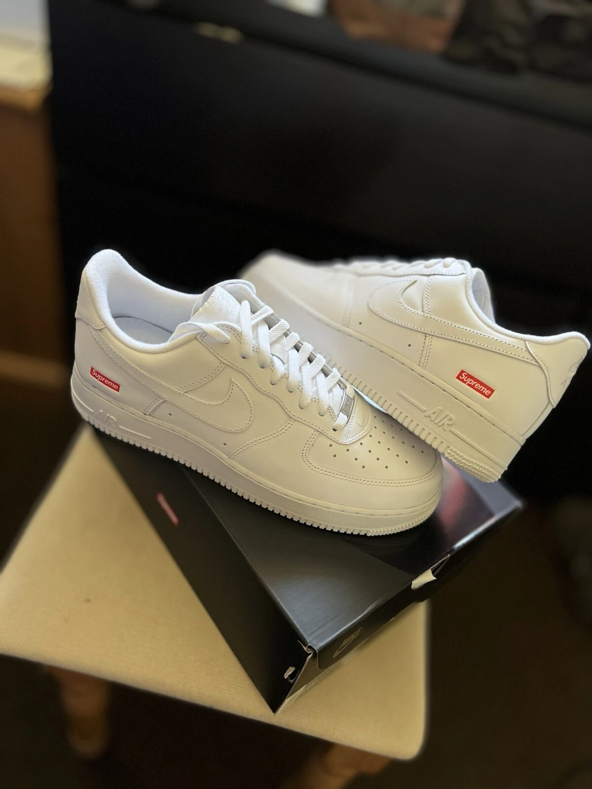Nike Air Force 1 Low / Supreme White / UK9.5 / Deadstock