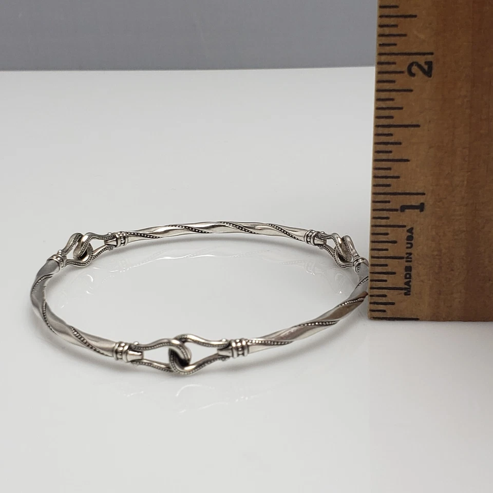 Scott Kay Equestrian Sterling Silver Bangle Bracelet 8" - Image 3 of 4