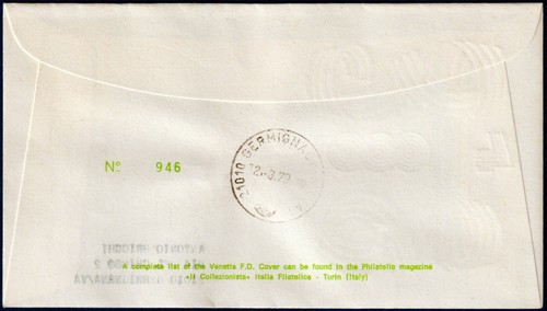 1979 - FDC Venetia - Alti Valori L.4000 - Viaggiata per assicurata - n.460It - Bild 2 von 2