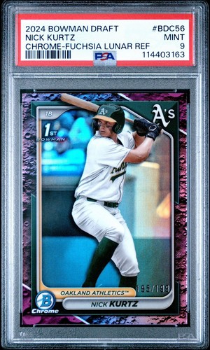 2024 Bowman Draft 1st Chrome Nick Kurtz Fuchsia Refractor /199 PSA 9 As