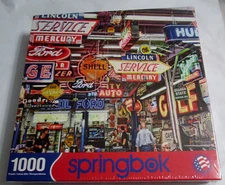 NEW Springbok American Icons Car Garage Auto Gas Station Jigsaw Puzzle 1000 Pcs