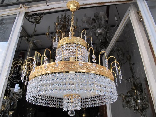By PALWA Giant Austrian Real Swarovski Crystal Chandelier 1960s 20in Diameter RR - Picture 2 of 6