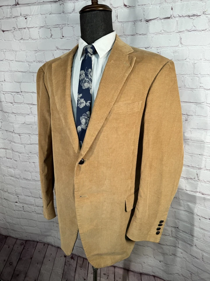 DOCKERS Mens Brown COTTON CORDUROY Classic Fit Sport Coat Blazer Jacket SIZE 46R - Image 2 of 4