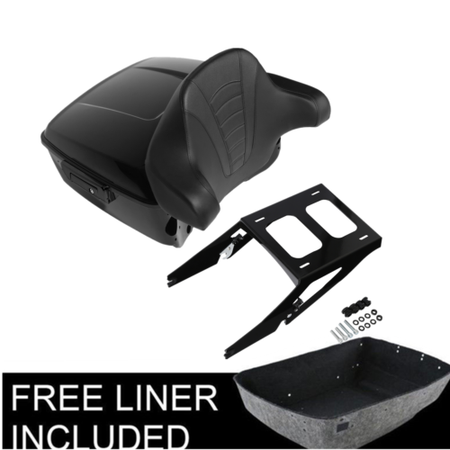 Black King Pack Trunk Pad Mount Rack Fit For Harley Tour Pak Sport Glide 2018-22