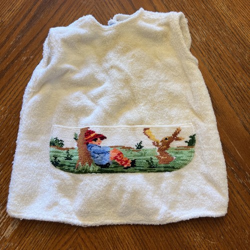 Vintage Saks Fifth Avenue Baby Boutique Full Bib 100% Cotton Made In Austria *Rd