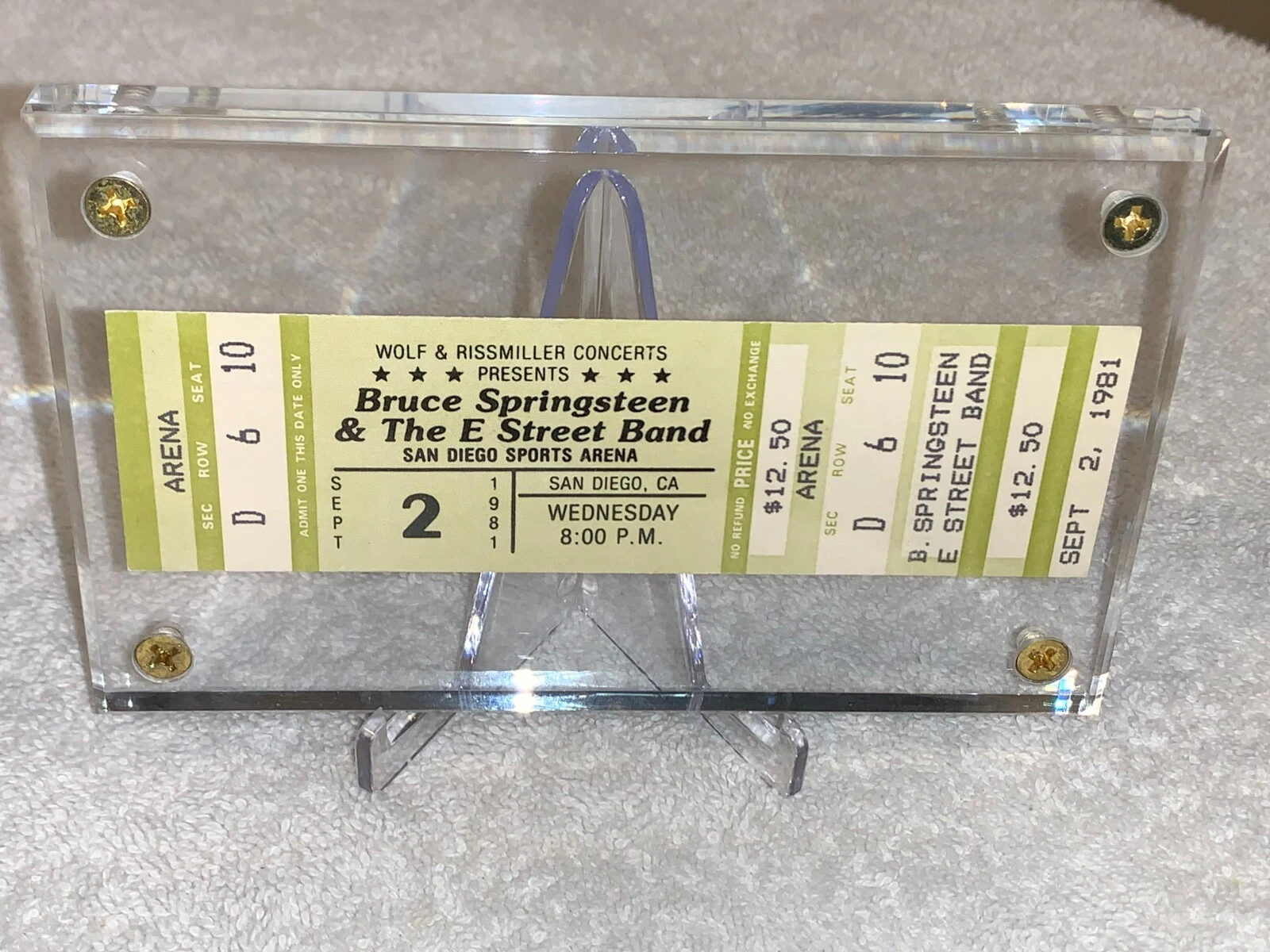 BRUCE SPRINGSTEEN ORIGINAL 1981 UNUSED CONCERT TICKET SAN DIEGO CA Ephemera USA