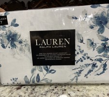 Ralph Lauren F/Queen Duvet Cover Two Standard Shams Blue White.Brand New