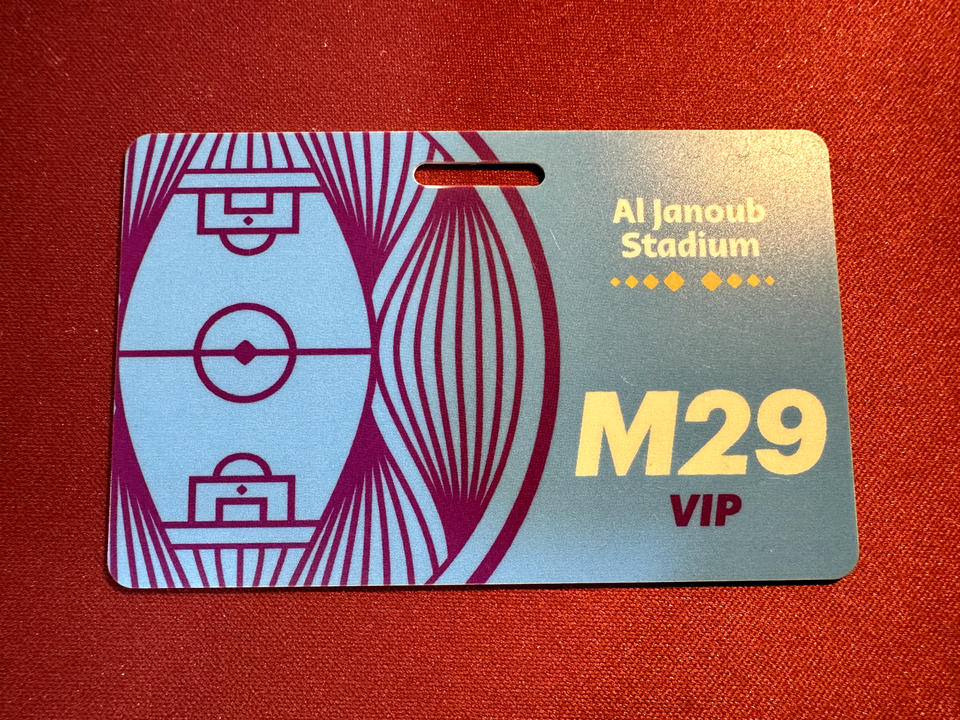 Pass VIP Souvenir Coupe Du Monde 2022 Qatar Vs Équateur - Carte D'accès VVIP Officielle FIFA