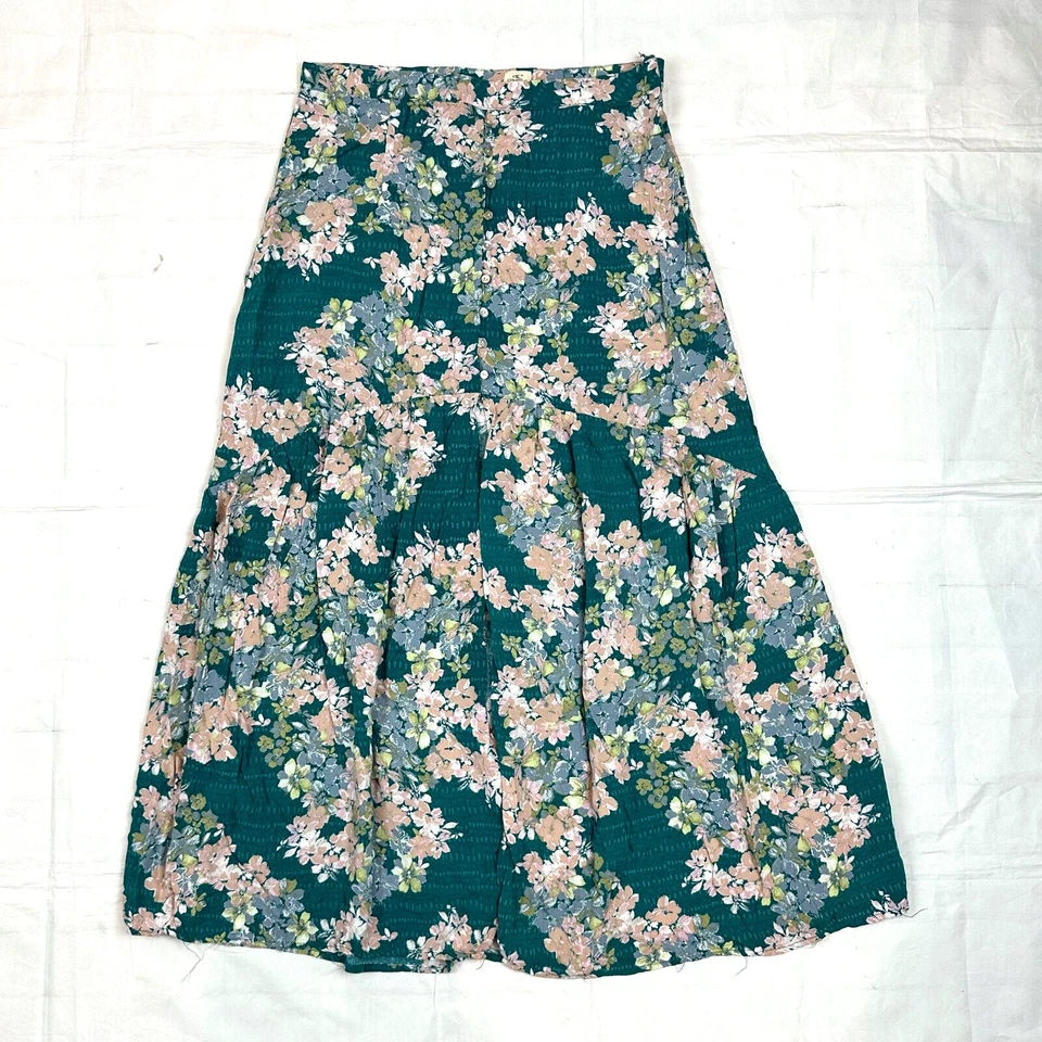 O'NEILL Womens Juniors size L Samara Floral Print Maxi Button Front Split Skirt - Image 3 of 4
