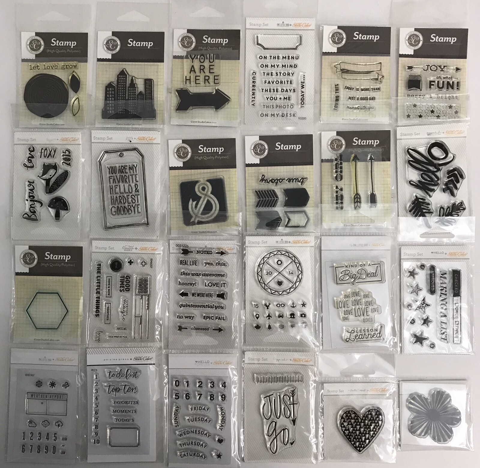 Studio Calico Stamp Set Lot Of 24 Sets Scrapbooking Planners (M)
