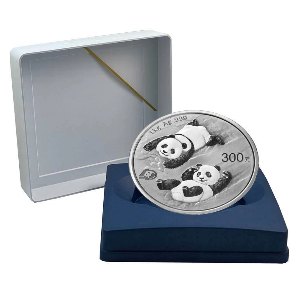 Silbermünze 1kg China Panda 40 Jahre 2022 - im Etui - PP