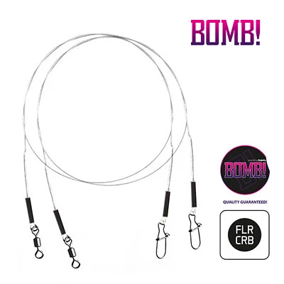 2x Fluorocarbon Vorfach mit Wirbel & Snap – Raubfischvorfach für Hecht Zander