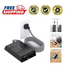 Power Strip with 4 Outlets, 2 USB-C Ports  Overload Protection - Black 5ft