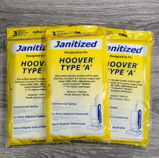 Hoover Type A Vacuum Bags 3 Packs Of 3 (9 Bag Total) Janitized Commercial Series