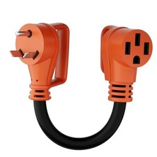 30 Amp to 50 Amp RV Adapter Cord, Nickel-Plated Power Adapter NEMA TT-30P to