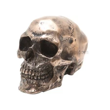 Small Bronze Skull Cold Cast Bronze Figurine Home Decorative Collectible