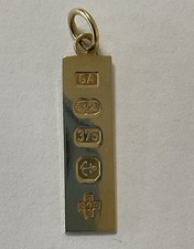 9ct Yellow Gold Ingot Pendant 1.8 Grams