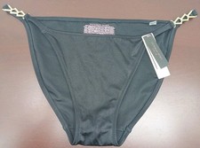 VS Black Brazilian Gold Chain Strap Bikini Bottom New Size M