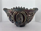 Northwood Memphis Pedestal Bowl Punch Or Fruit Amethyst Electric Color No Ped.