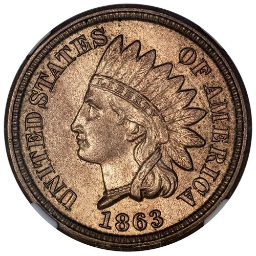 1863 Indian Cent - NGC MS 64 - Choice Brilliant Uncirculated