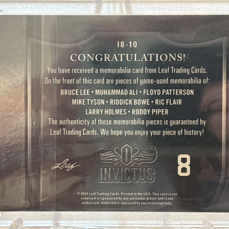 BRUCE LEE / MIKE TYSON / MUHAMMAD ALI / RIC FLAIR + Leaf 8 Jersey Patch 3/3 - Image 4 of 4