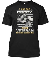 Im A Dad Poppy And Veteran T-Shirt Made in the USA Size S to 5XL