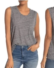 Madewell Women's Whisper Heathered gray Crewneck Tank Top Gray L NWOT