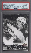 2022-23 Series 1 Kent Johnson UD Canvas Young Guns Black & White Rookie PSA 10