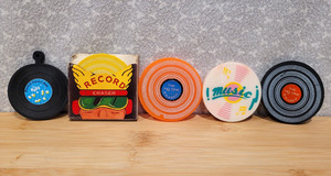 Vintage Emson The No One Music Russ Berrie Vinyl Record Rubber Eraser Set of 5